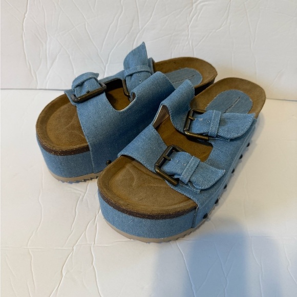 Free People Intentionally Blank Rule Breaker Platform Sandals Size 37 (6.5-7) - Picture 2 of 7